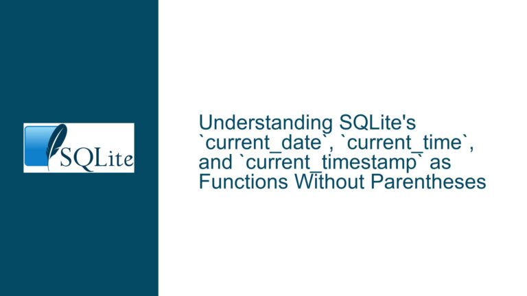 SQLite’s `current_date`, `current_time`, and `current_timestamp` as Functions Without Parentheses