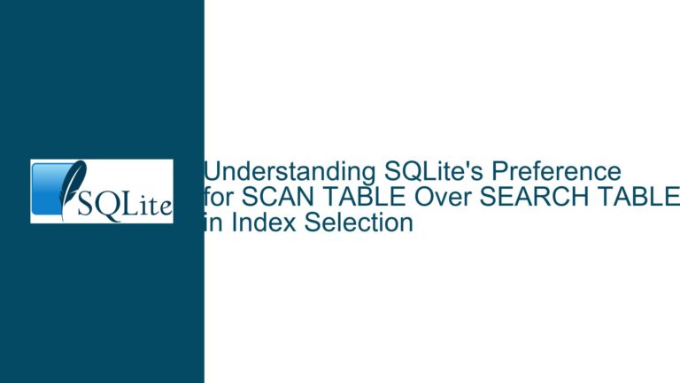 SQLite’s Preference for SCAN TABLE Over SEARCH TABLE in Index Selection
