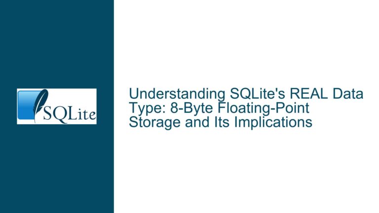 SQLite’s REAL Data Type: 8-Byte Floating-Point Storage and Its Implications