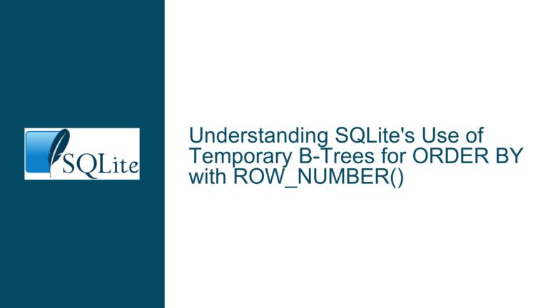 SQLite’s Use of Temporary B-Trees for ORDER BY with ROW_NUMBER()