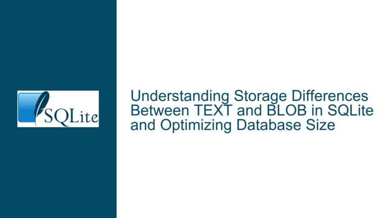 Storage Differences Between TEXT and BLOB in SQLite and Optimizing Database Size