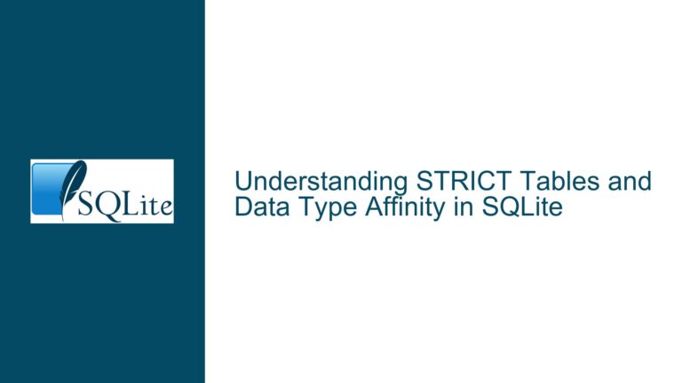 STRICT Tables and Data Type Affinity in SQLite