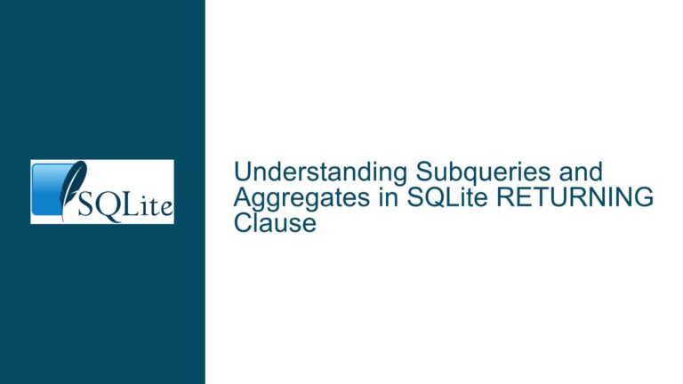 Subqueries and Aggregates in SQLite RETURNING Clause