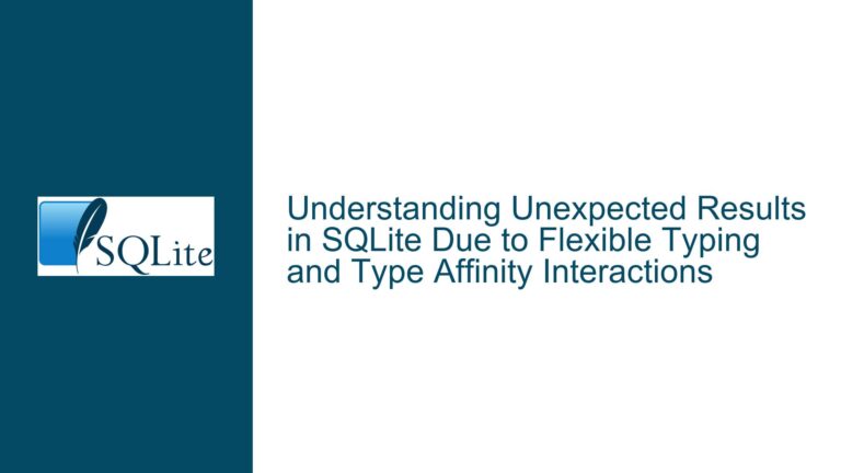 Unexpected Results in SQLite Due to Flexible Typing and Type Affinity Interactions