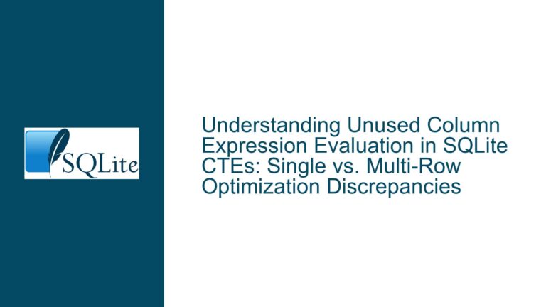 Unused Column Expression Evaluation in SQLite CTEs: Single vs. Multi-Row Optimization Discrepancies