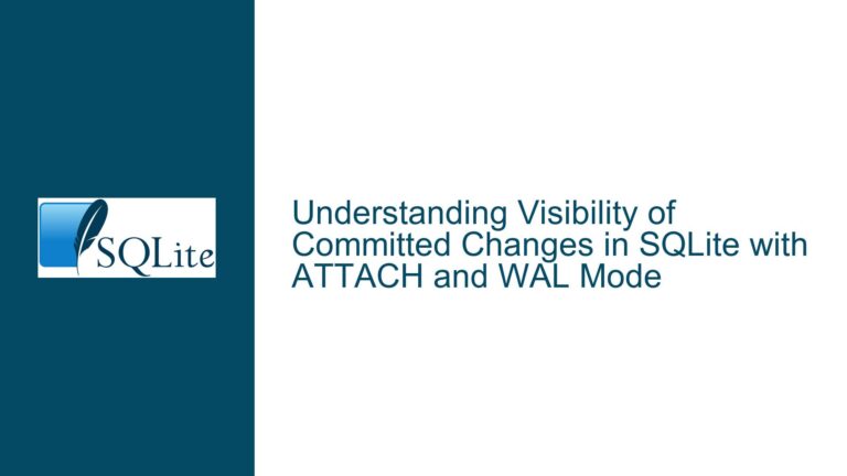 Visibility of Committed Changes in SQLite with ATTACH and WAL Mode