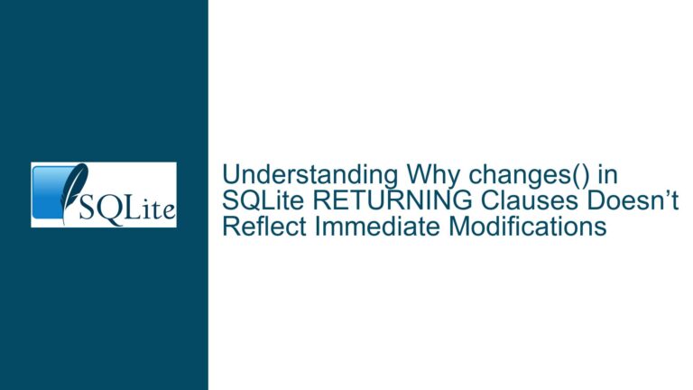 Why changes() in SQLite RETURNING Clauses Doesn’t Reflect Immediate Modifications