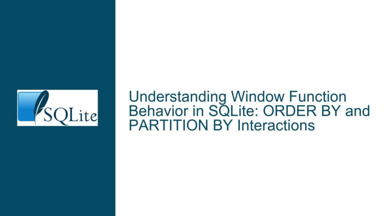 Window Function Behavior in SQLite: ORDER BY and PARTITION BY Interactions