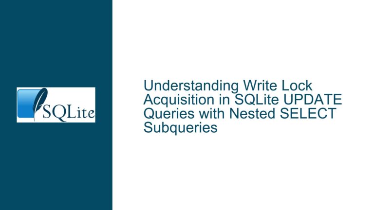 Write Lock Acquisition in SQLite UPDATE Queries with Nested SELECT Subqueries