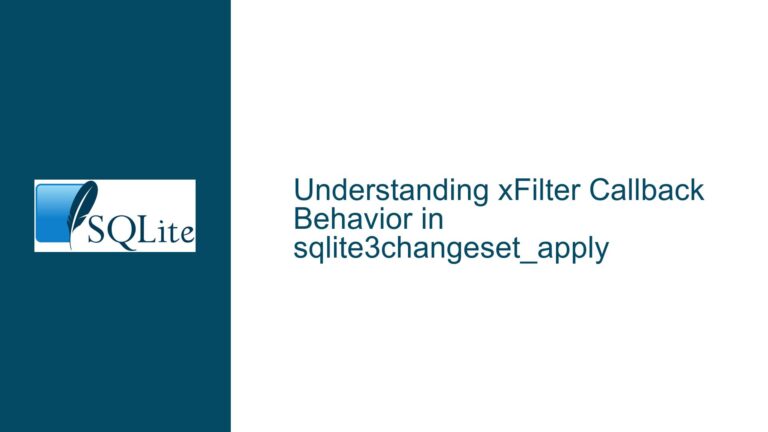 xFilter Callback Behavior in sqlite3changeset_apply