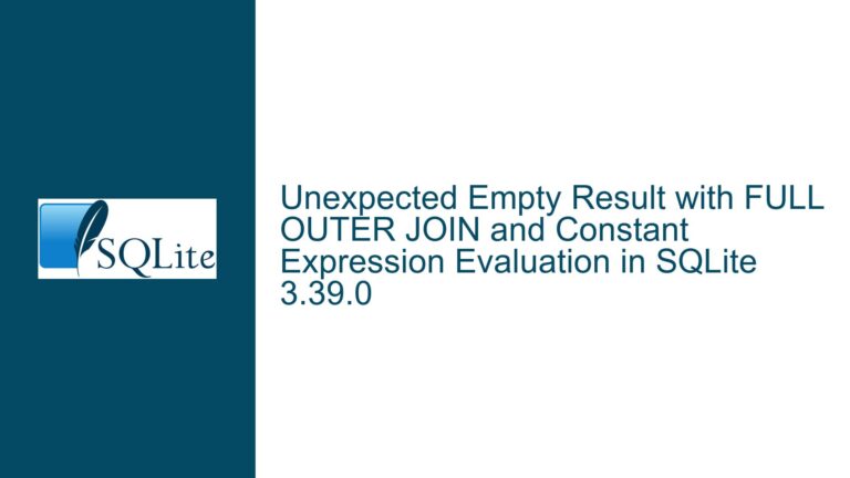 Unexpected Empty Result with FULL OUTER JOIN and Constant Expression Evaluation in SQLite 3.39.0