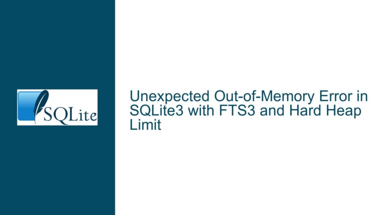 Unexpected Out-of-Memory Error in SQLite3 with FTS3 and Hard Heap Limit