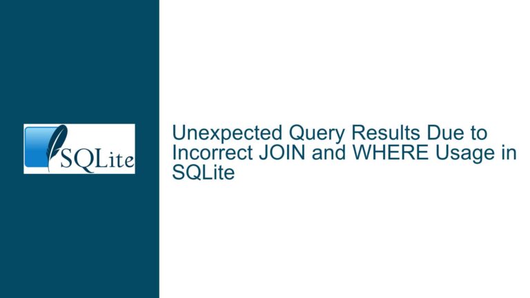 Unexpected Query Results Due to Incorrect JOIN and WHERE Usage in SQLite