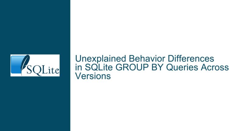 Unexplained Behavior Differences in SQLite GROUP BY Queries Across Versions