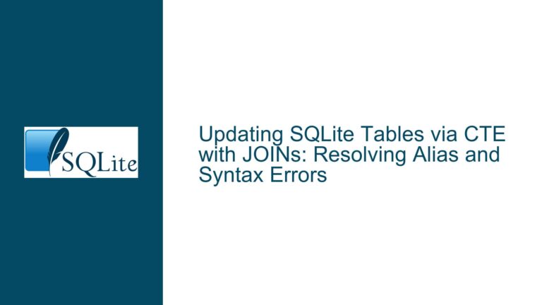Updating SQLite Tables via CTE with JOINs: Resolving Alias and Syntax Errors