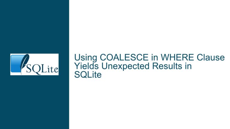 Using COALESCE in WHERE Clause Yields Unexpected Results in SQLite