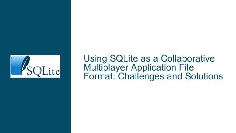 Using SQLite as a Collaborative Multiplayer Application File Format: Challenges and Solutions