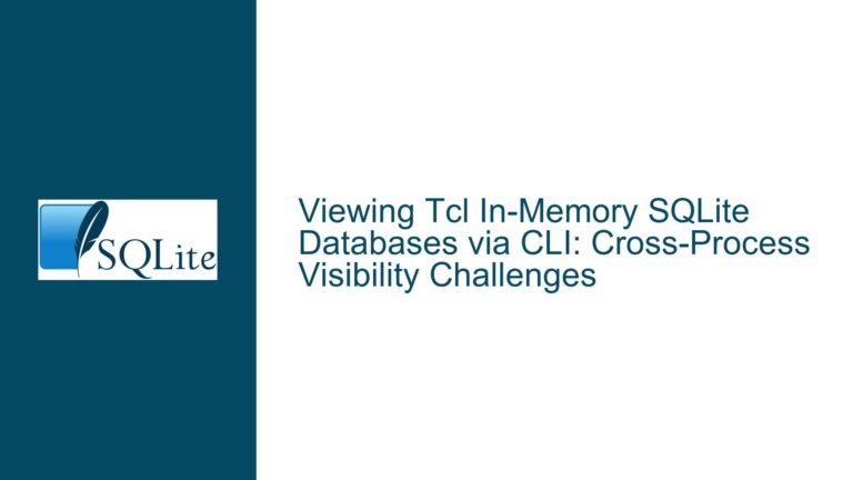 Viewing Tcl In-Memory SQLite Databases via CLI: Cross-Process Visibility Challenges