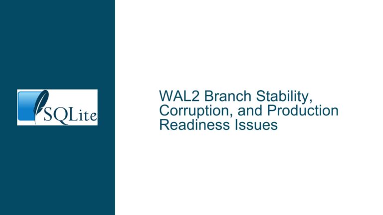 WAL2 Branch Stability, Corruption, and Production Readiness Issues