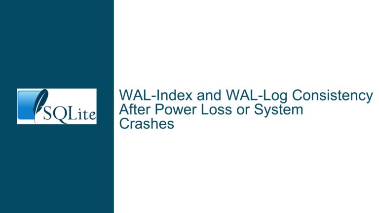 WAL-Index and WAL-Log Consistency After Power Loss or System Crashes